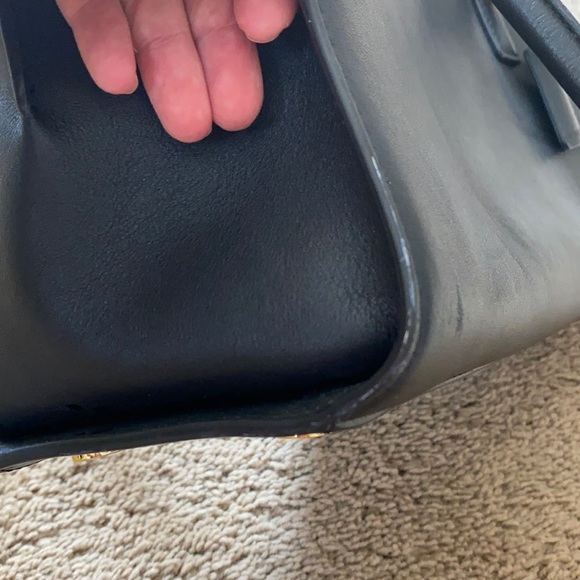 Michael Kors Genuine Black Leather Lock Tote - Picture 3 of 6